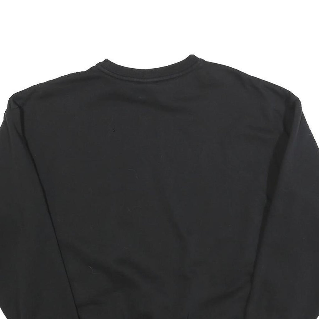 PUMA Womens Black Cotton Blend Crew Neck Sweatshirt M Logo Print