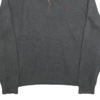 POLO RALPH LAUREN Mens Grey Cotton Blend Patterned Jumper Funnel Neck XL Casual