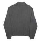 POLO RALPH LAUREN Mens Grey Cotton Blend Patterned Jumper Funnel Neck XL Casual