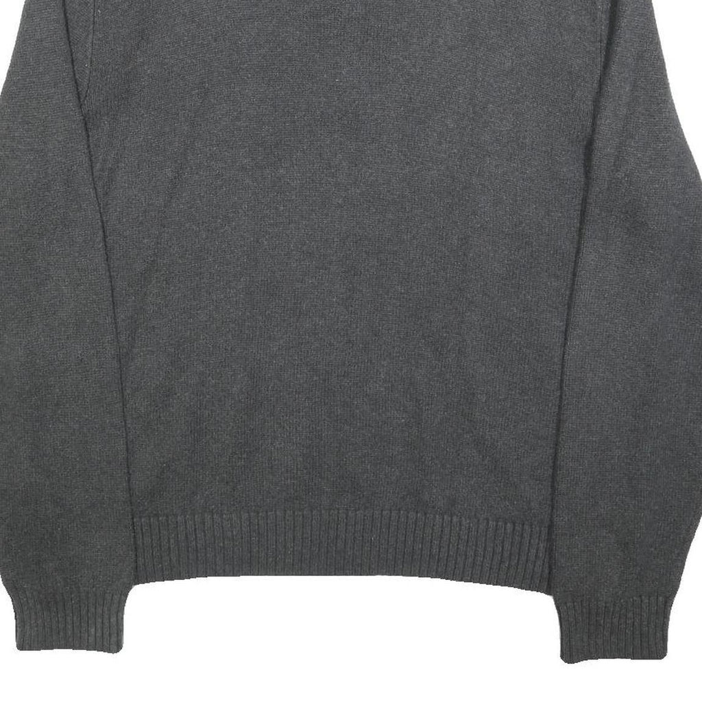 POLO RALPH LAUREN Mens Grey Cotton Blend Patterned Jumper Funnel Neck XL Casual