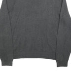 POLO RALPH LAUREN Mens Grey Cotton Blend Patterned Jumper Funnel Neck XL Casual