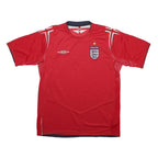 UMBRO Mens Red England Football Shirt L Short Sleeve Crew Neck England Crest