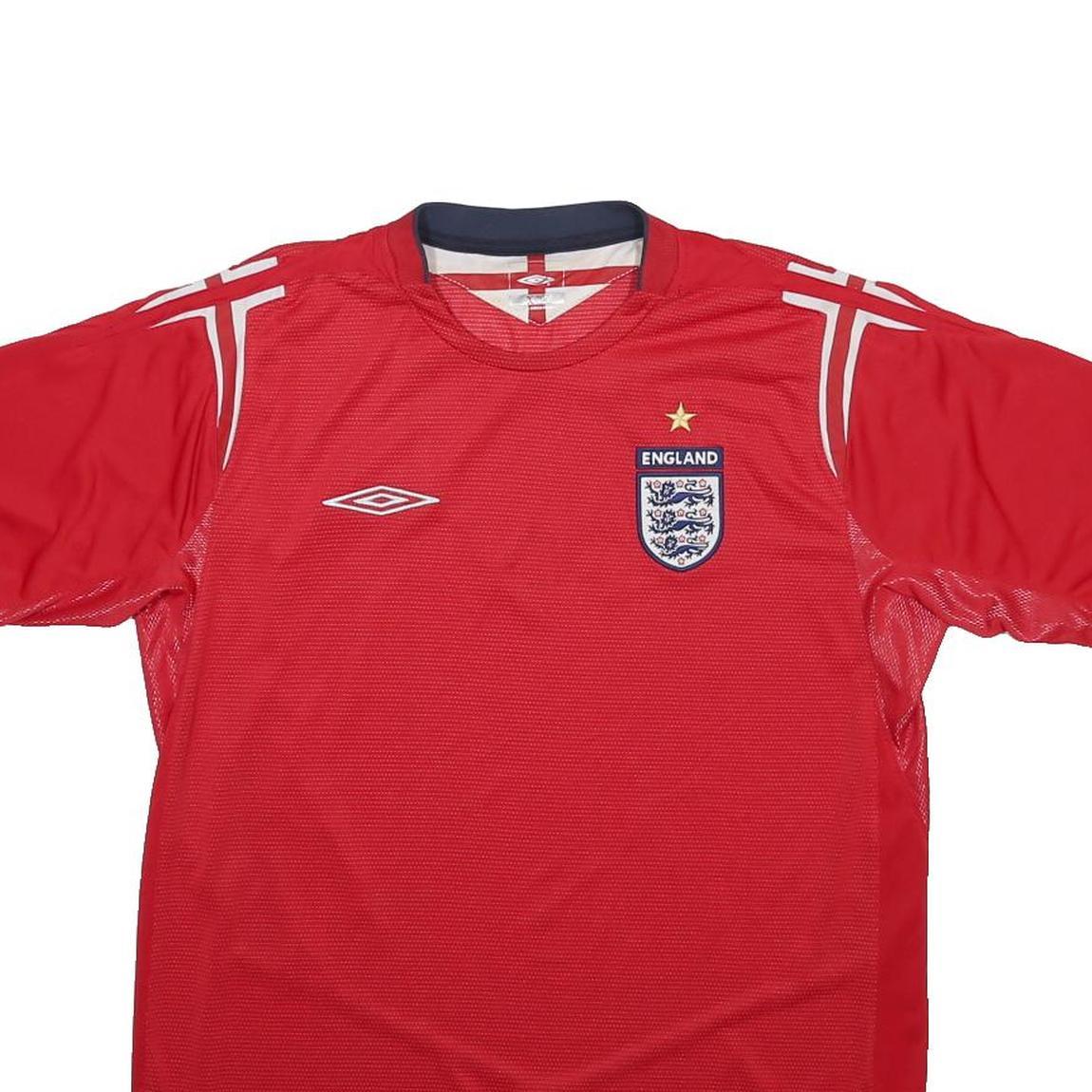 UMBRO Mens Red England Football Shirt L Short Sleeve Crew Neck England Crest