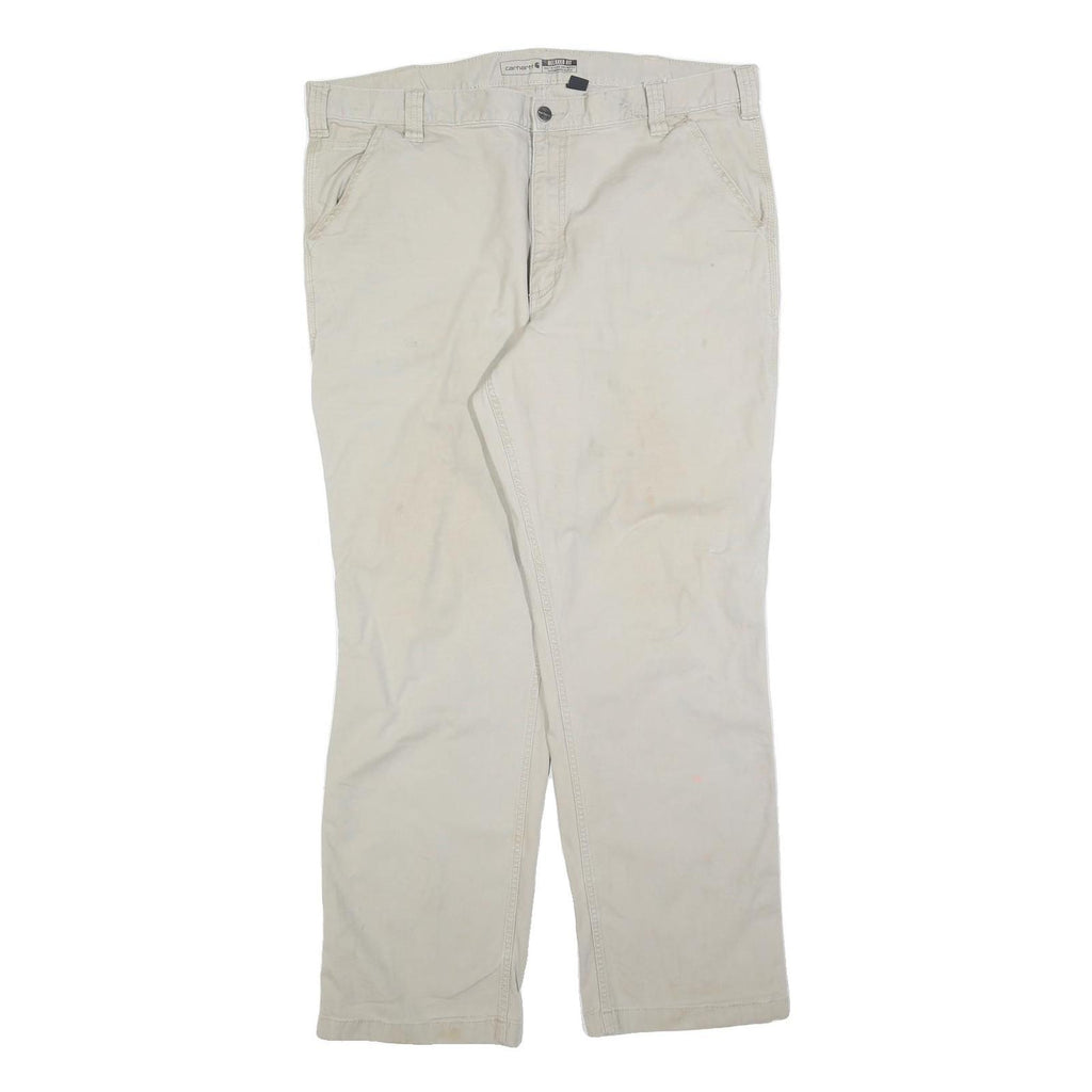 CARHARTT Mens Cotton Blend Beige Relaxed Straight Trousers W40 L32 Workwear