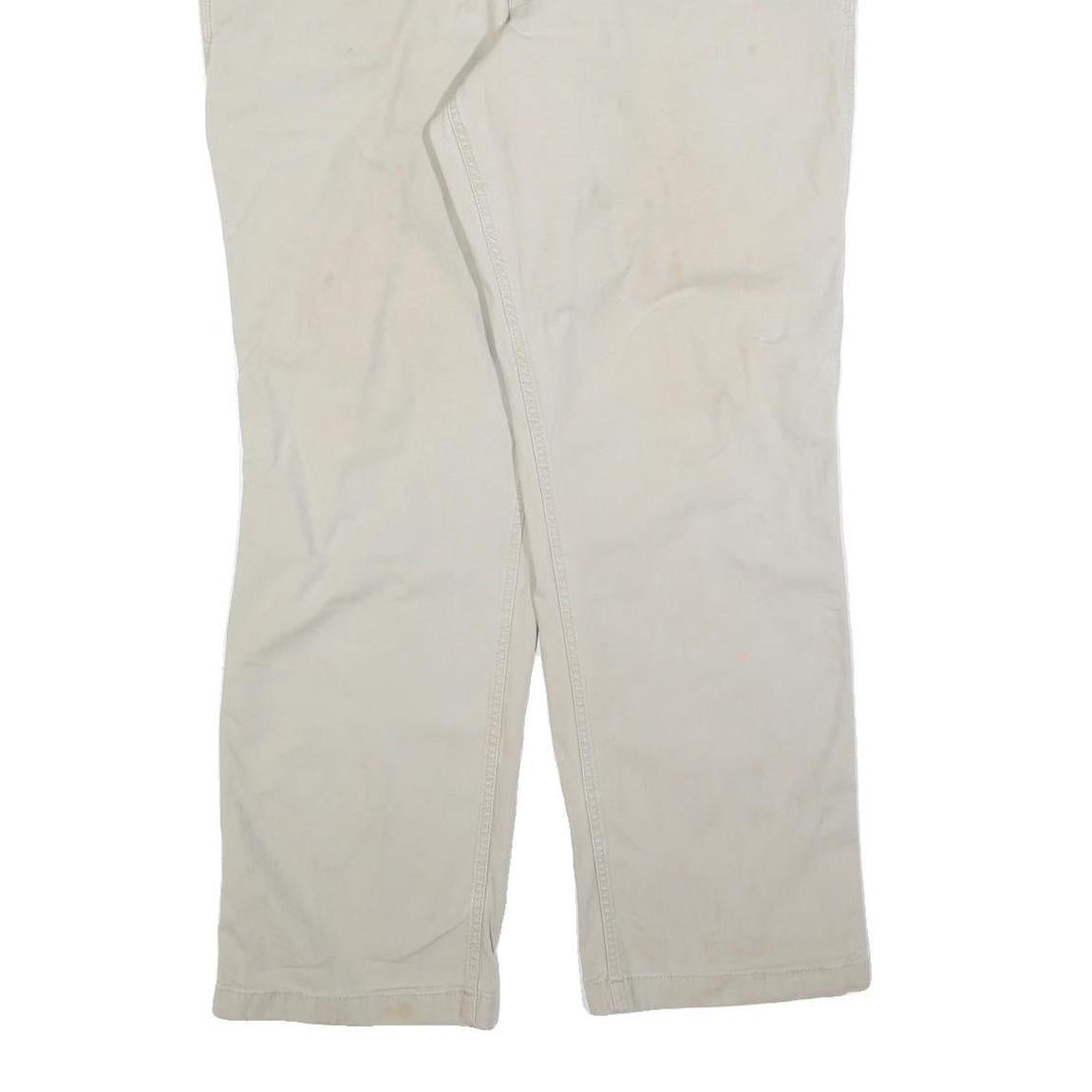 CARHARTT Mens Cotton Blend Beige Relaxed Straight Trousers W40 L32 Workwear