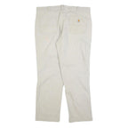 CARHARTT Mens Cotton Blend Beige Relaxed Straight Trousers W40 L32 Workwear