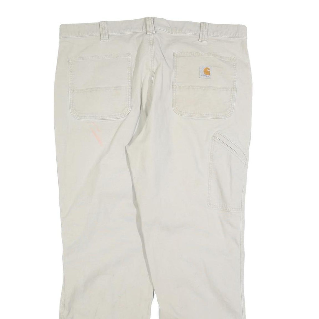 CARHARTT Mens Cotton Blend Beige Relaxed Straight Trousers W40 L32 Workwear