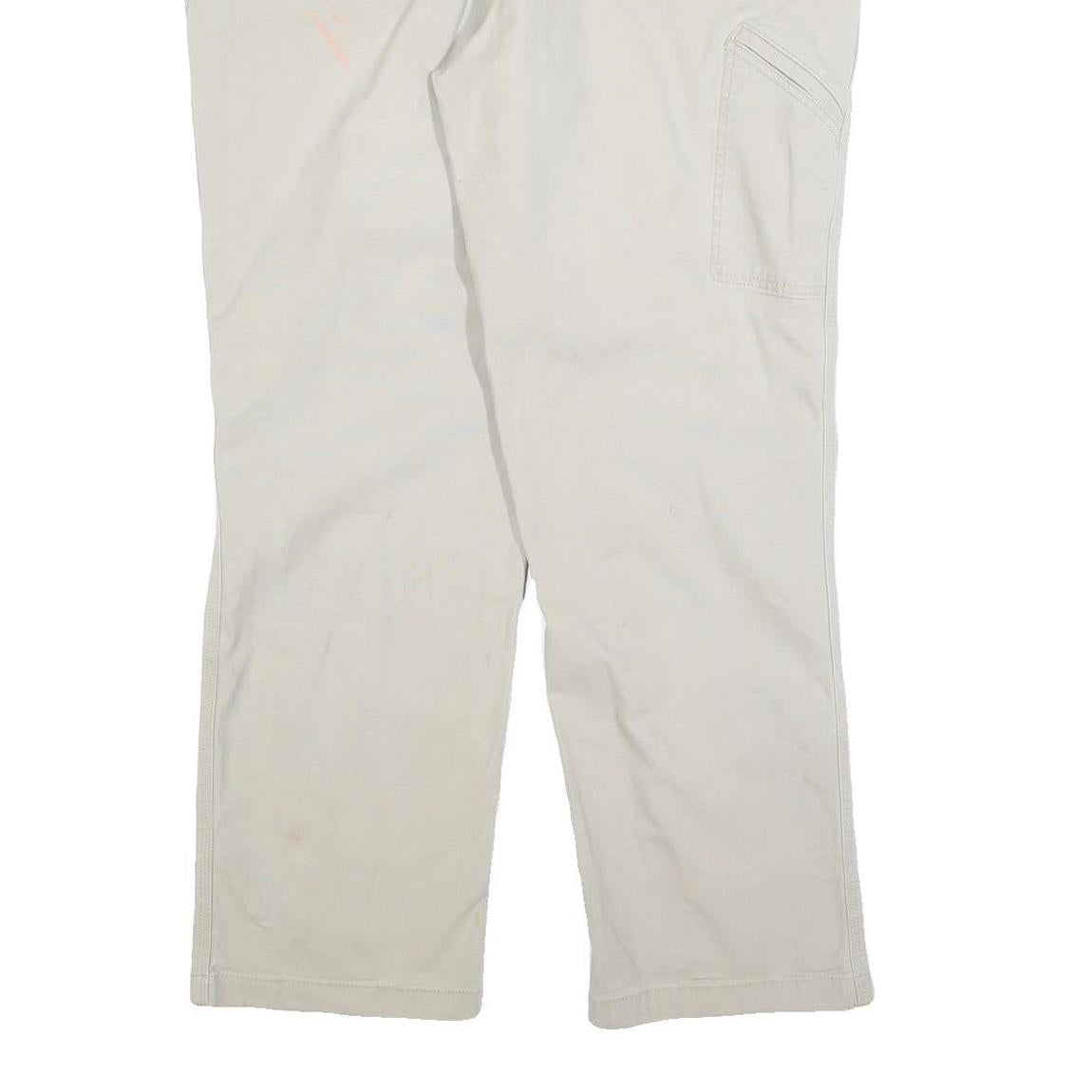 CARHARTT Mens Cotton Blend Beige Relaxed Straight Trousers W40 L32 Workwear