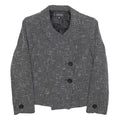 KASPER Womens Black White Button Jacket S Polyester Blend Tweed Chic Elegant