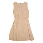 ARMANI JEANS Womens Beige Sleeveless Day Woven Plain Midi Dress M Casual