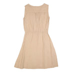 ARMANI JEANS Womens Beige Sleeveless Day Woven Plain Midi Dress M Casual