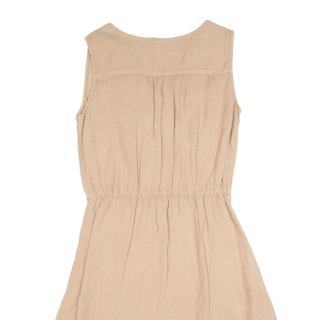 ARMANI JEANS Womens Beige Sleeveless Day Woven Plain Midi Dress M Casual