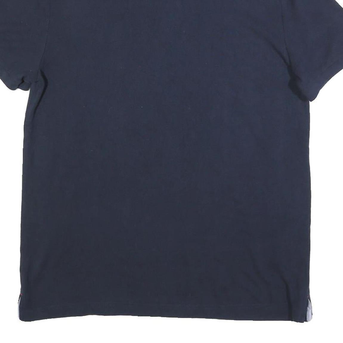 TOMMY HILFIGER Mens Blue Polo Shirt L Cotton Blend Short Sleeve Basic Casual