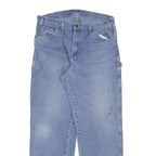 DICKIES Mens Regular Blue Denim Straight Jeans W34 L31 Durable Workwear Zip
