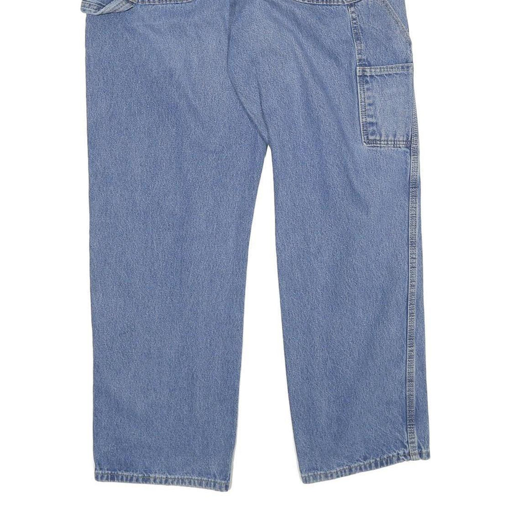 DICKIES Mens Regular Blue Denim Straight Jeans W34 L31 Durable Workwear Zip