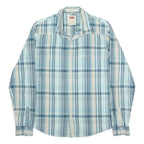 LEVI'S Mens Blue & Cream Check Shirt L Long Sleeve Cotton Casual Western