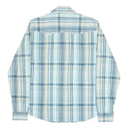 LEVI'S Mens Blue & Cream Check Shirt L Long Sleeve Cotton Casual Western