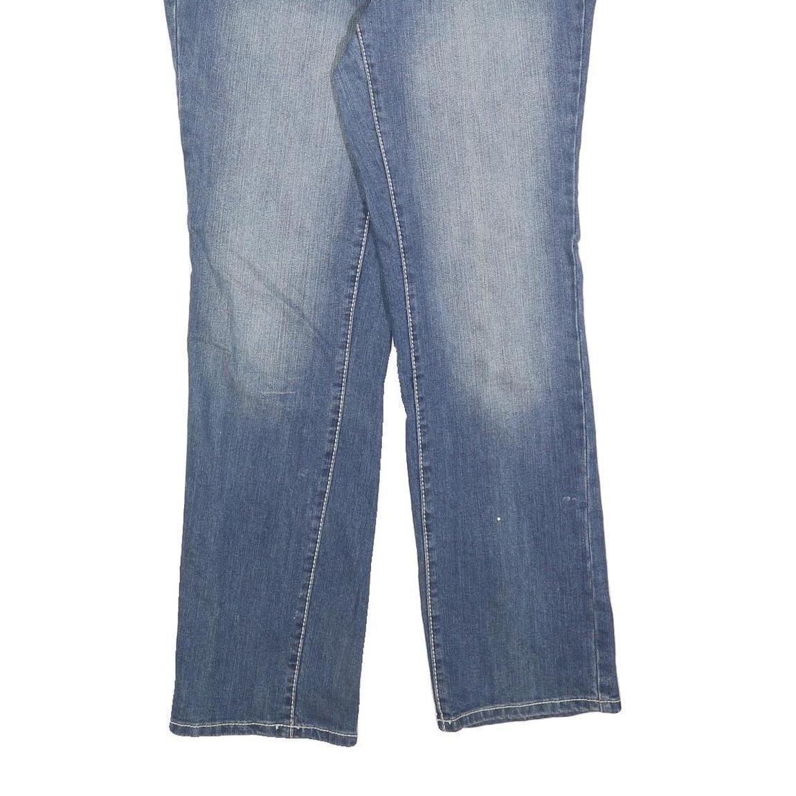 EARL Womens Blue Regular Fit Straight Leg Denim Jeans W32 L30 Embroidered Back