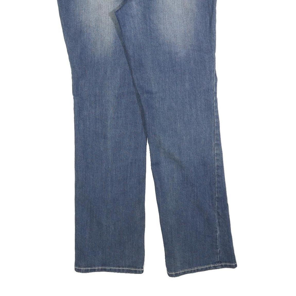 EARL Womens Blue Regular Fit Straight Leg Denim Jeans W32 L30 Embroidered Back