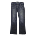 GUESS JEANS Womens Cotton Blend Blue Regular Flared Trousers W32 L40 Denim