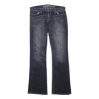 GUESS JEANS Womens Cotton Blend Blue Regular Flared Trousers W32 L40 Denim