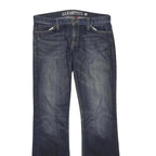 GUESS JEANS Womens Cotton Blend Blue Regular Flared Trousers W32 L40 Denim