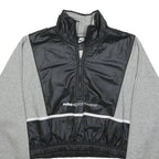 NIKE Womens Grey & Black Sportswear Collar S Crop Sweatshirt Half Zip