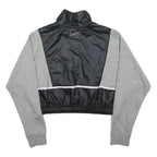 NIKE Womens Grey & Black Sportswear Collar S Crop Sweatshirt Half Zip