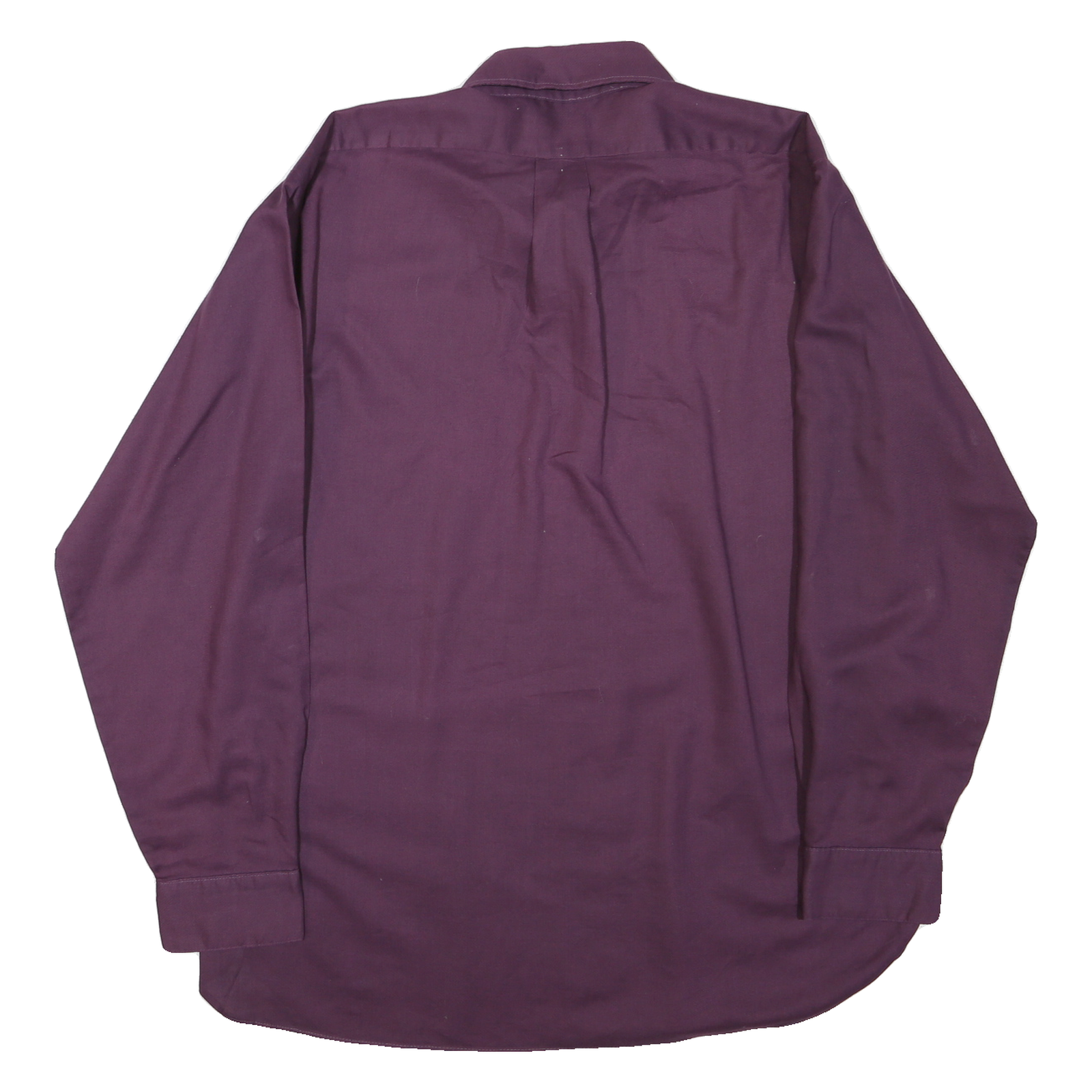 ARROW Mens Purple Plain Shirt L Classic Polyester Long Sleeve Button Collar