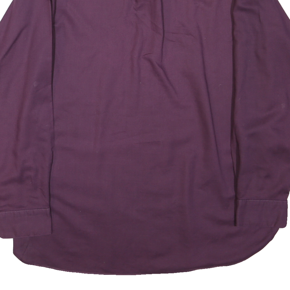 ARROW Mens Purple Plain Shirt L Classic Polyester Long Sleeve Button Collar