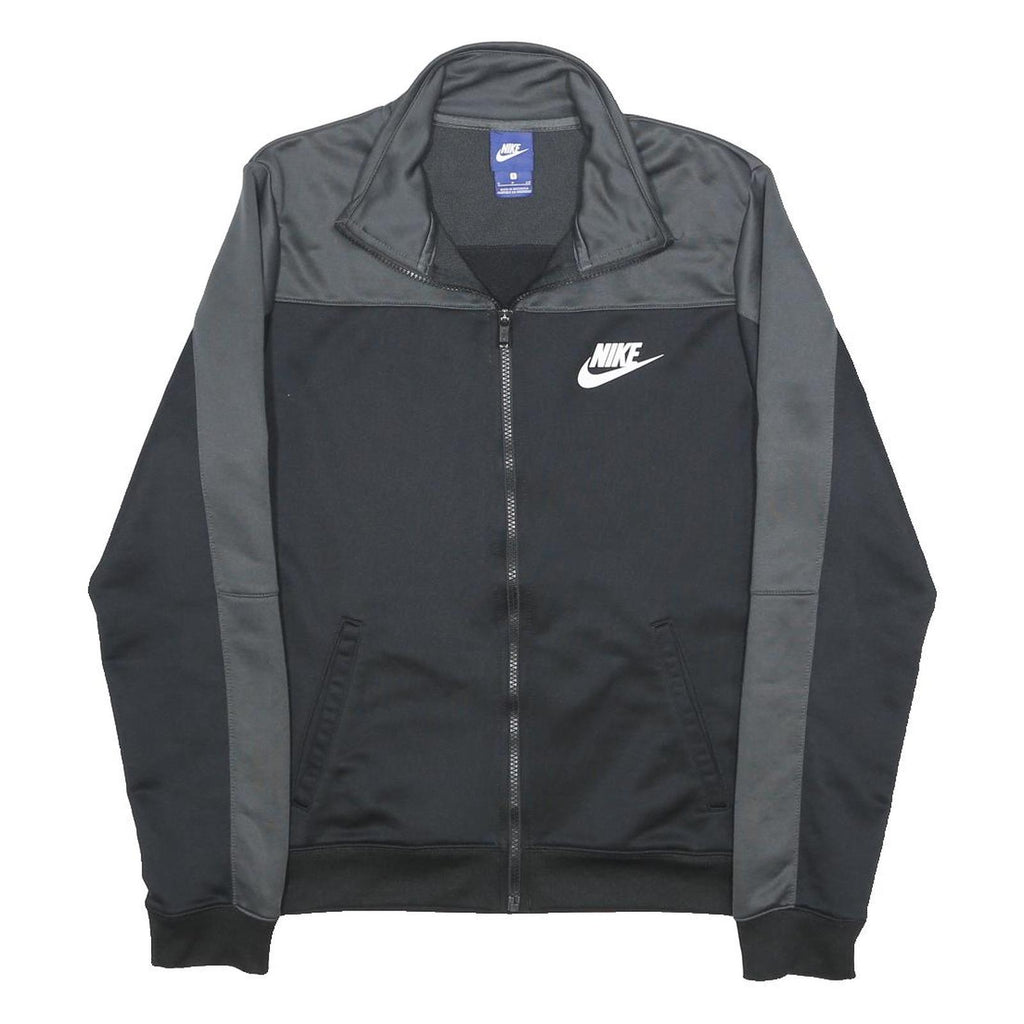NIKE Mens Black & Dark Grey Sports Zip Jacket S Polyester Track Top