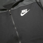 NIKE Mens Black & Dark Grey Sports Zip Jacket S Polyester Track Top