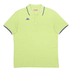 KAPPA Mens Lime Green Short Sleeve Plain L Cotton Polo Shirt Classic Fit