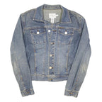 CALVIN KLEIN JEANS Womens Blue Denim Jacket S Cotton Blend Button Classic