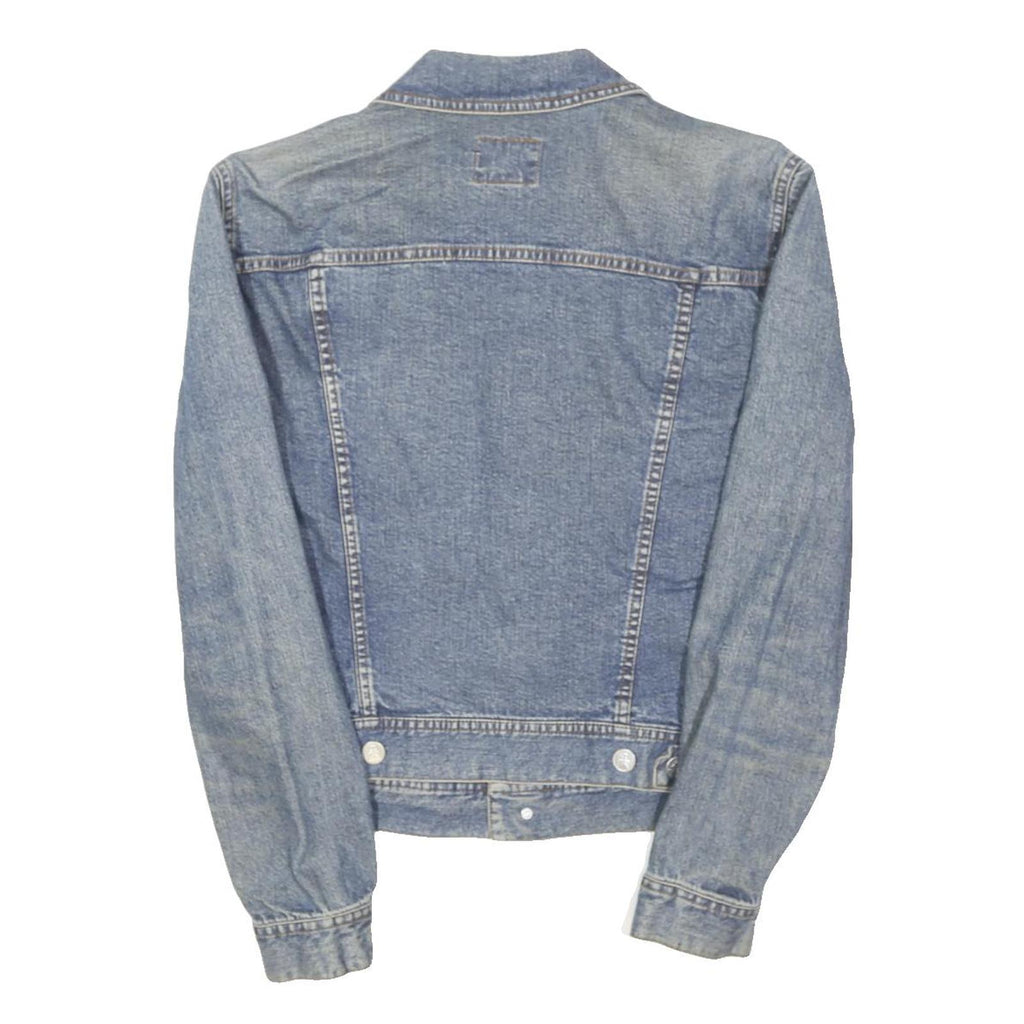 CALVIN KLEIN JEANS Womens Blue Denim Jacket S Cotton Blend Button Classic