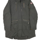 ICEPEAK Womens Green Parka Jacket L Polyester Blend Zip Hooded Pockets Outdoor