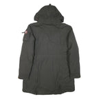 ICEPEAK Womens Green Parka Jacket L Polyester Blend Zip Hooded Pockets Outdoor