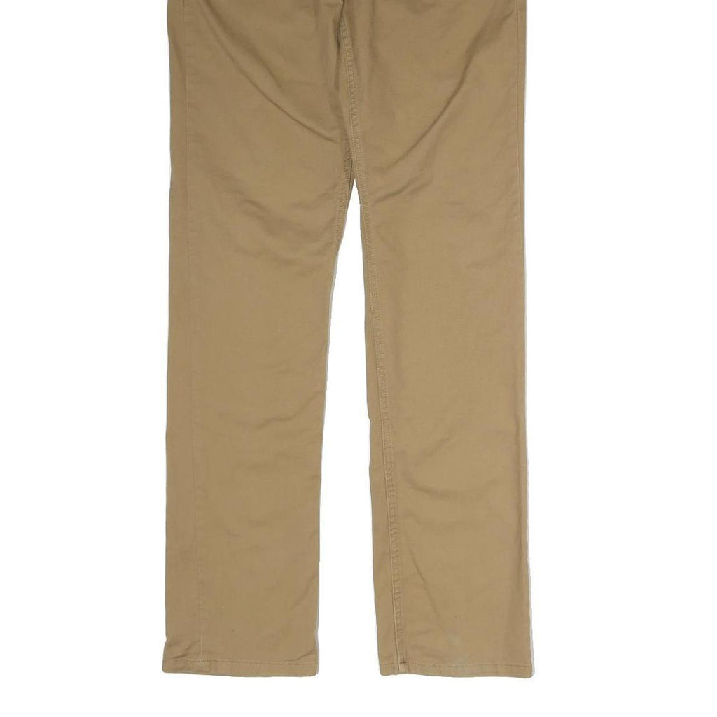 CHAPS Mens Cotton Blend Beige Regular Fit Straight Leg Trousers W32 L33