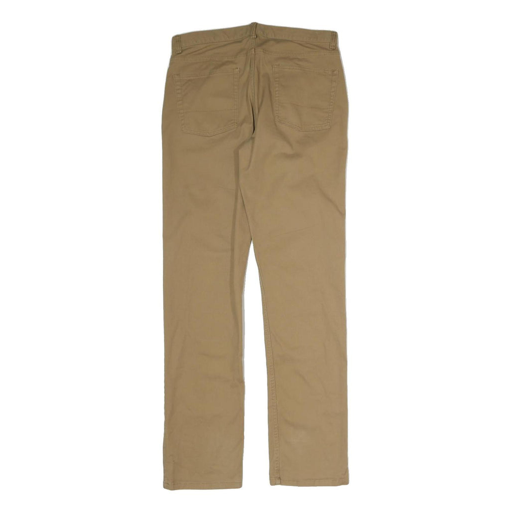 CHAPS Mens Cotton Blend Beige Regular Fit Straight Leg Trousers W32 L33
