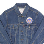 LEVI'S Mens Blue Denim Jacket XS Cotton Button Mets Logo Patch Classic Fit