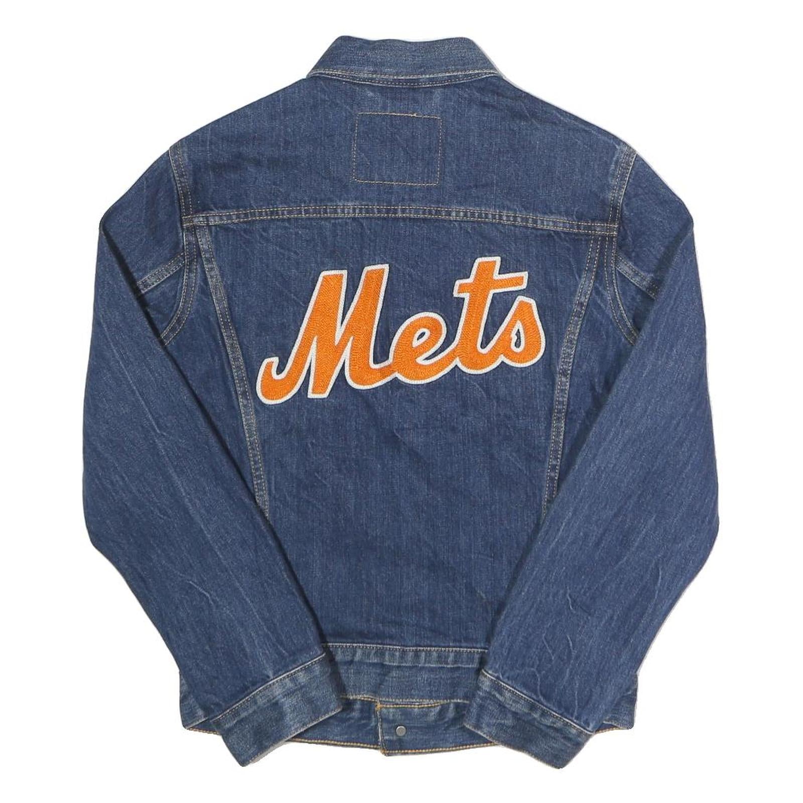 LEVI'S Mens Blue Denim Jacket XS Cotton Button Mets Logo Patch Classic Fit