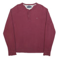 TOMMY HILFIGER Mens Maroon Cotton Crew Neck L Sweatshirt Long Sleeve Pullover