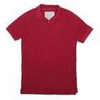JACK WILLS Mens Red Short Sleeve Plain Polo Shirt M Cotton Classic Fit