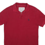 JACK WILLS Mens Red Short Sleeve Plain Polo Shirt M Cotton Classic Fit