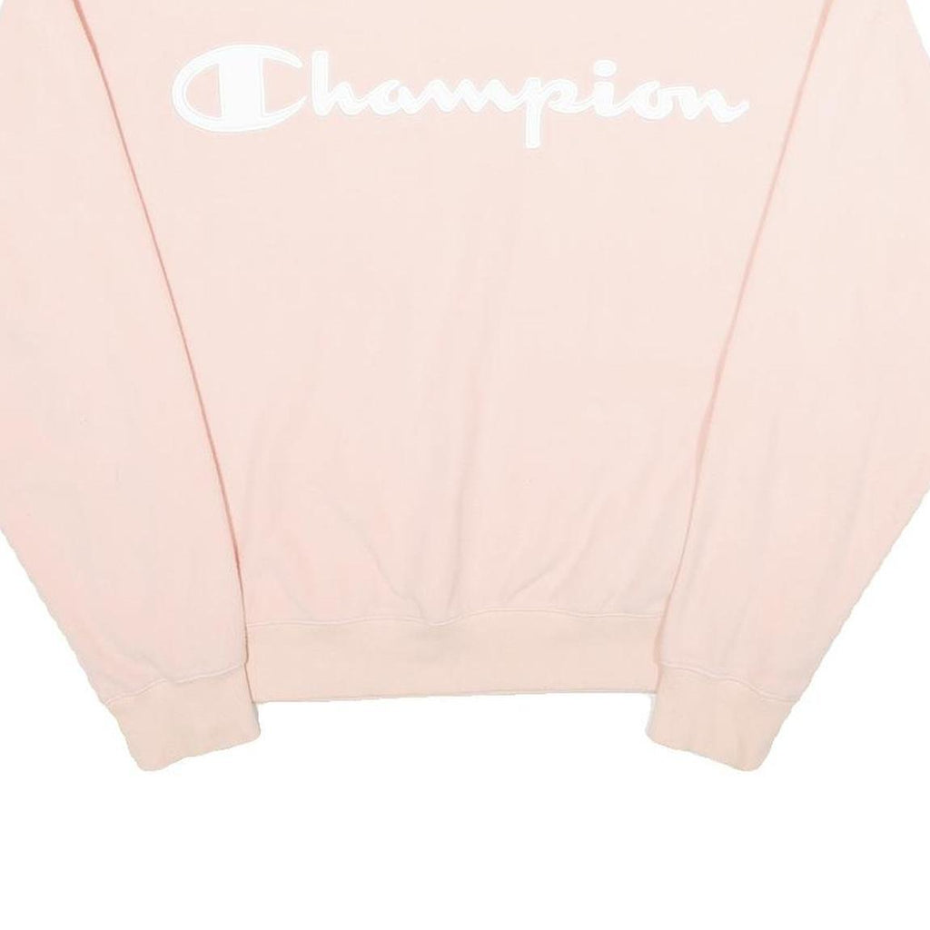 CHAMPION Womens Pink Crew Neck M Sweatshirt Long Sleeve Logo Pullover