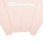 CHAMPION Womens Pink Crew Neck M Sweatshirt Long Sleeve Logo Pullover