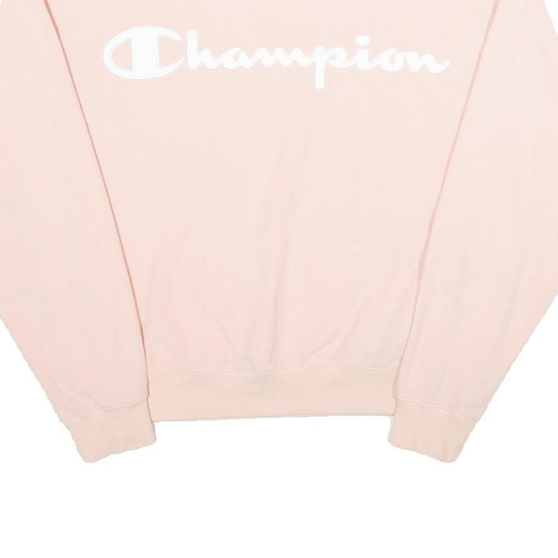 CHAMPION Womens Pink Crew Neck M Sweatshirt Long Sleeve Logo Pullover