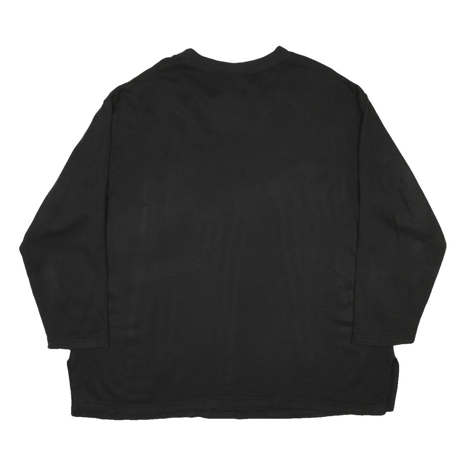 MICKEY UNLIMITED Womens Black L Cotton Blend Crew Neck Pullover Sweatshirt
