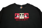 MICKEY UNLIMITED Womens Black L Cotton Blend Crew Neck Pullover Sweatshirt