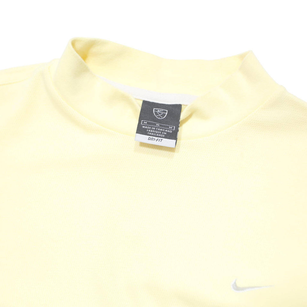 NIKE Mens Yellow Short Sleeve Round Neck Cotton Blend T-Shirt M Embroidered Logo